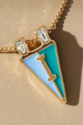 By Anthropologie Collegiate Flag Monogram Charm Necklace