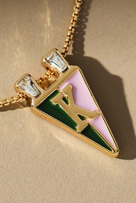 By Anthropologie Collegiate Flag Monogram Charm Necklace