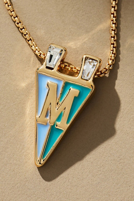 By Anthropologie Collegiate Flag Monogram Charm Necklace