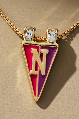 By Anthropologie Collegiate Flag Monogram Charm Necklace