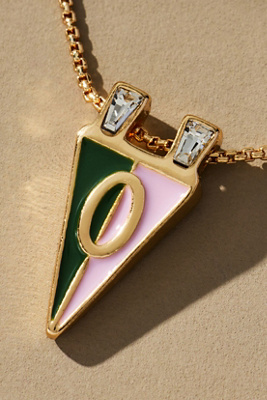 By Anthropologie Collegiate Flag Monogram Charm Necklace