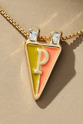 By Anthropologie Collegiate Flag Monogram Charm Necklace