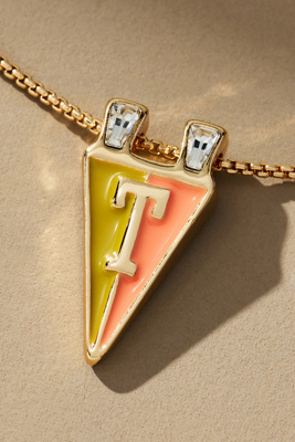 By Anthropologie Collegiate Flag Monogram Charm Necklace