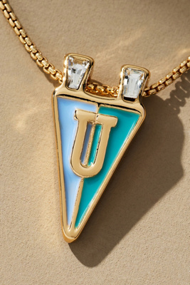By Anthropologie Collegiate Flag Monogram Charm Necklace