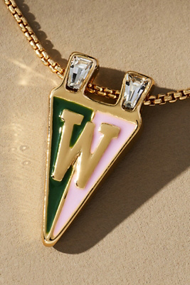 By Anthropologie Collegiate Flag Monogram Charm Necklace