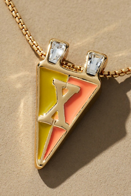 By Anthropologie Collegiate Flag Monogram Charm Necklace