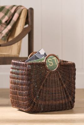 Rattan Handled Small Magazine Basket