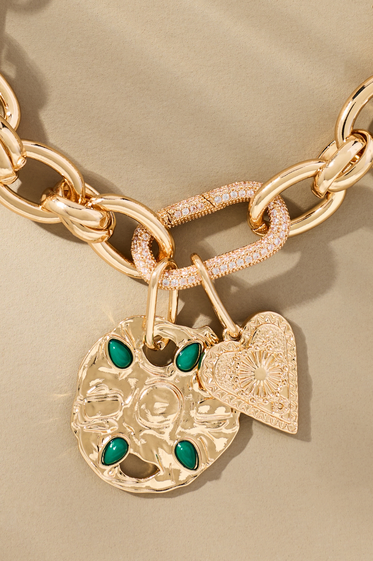Chunky Charm Cluster Necklace