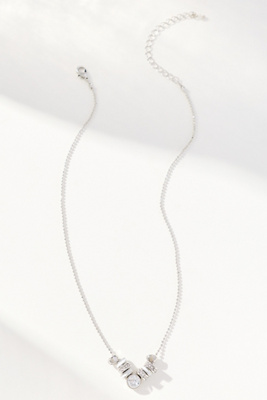 By Anthropologie Crystal Donut Necklace In Silver