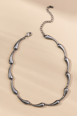 By Anthropologie Drippy Bean Necklace In Silver