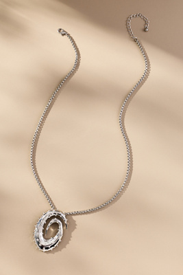 By Anthropologie Glitz Swirl Pendant Necklace In Silver