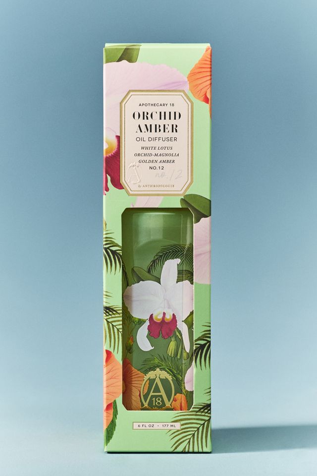 Apothecary 18 Floral Orchid & Amber Glass Reed Diffuser | AnthroHome