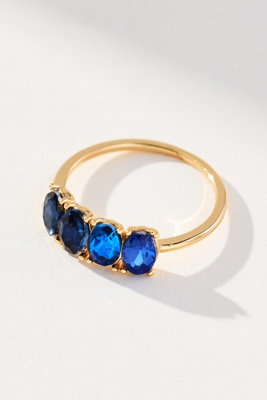 By Anthropologie Colorful Crystal Ring In Blue