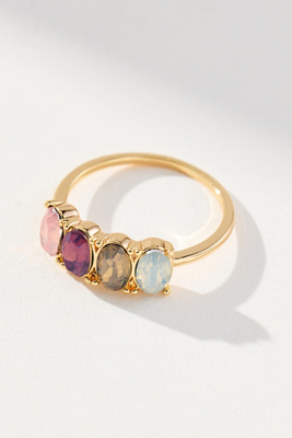 By Anthropologie Colorful Crystal Ring In Purple