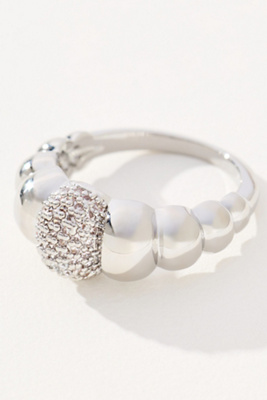 By Anthropologie Glam Puff Cocktail Ring In Silver