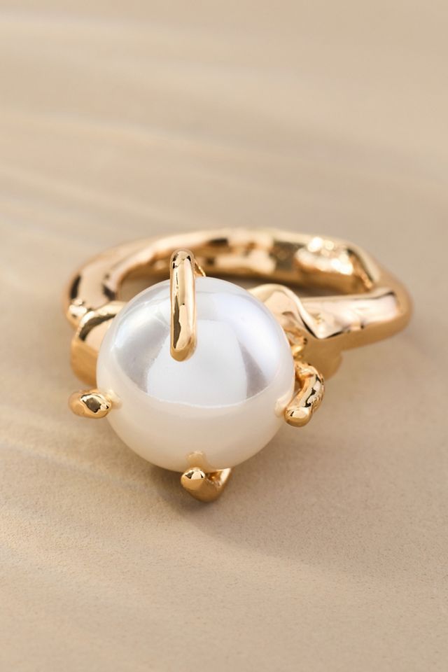 Large Pearl Cocktail Ring #1