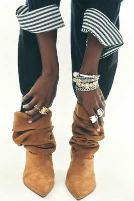 By Anthropologie Large Molten Wrap Cocktail Ring In Silver