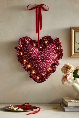 Illuminated LED Fabric Heart Ornament