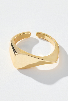 By Anthropologie Mod Heart Cocktail Ring In Gold