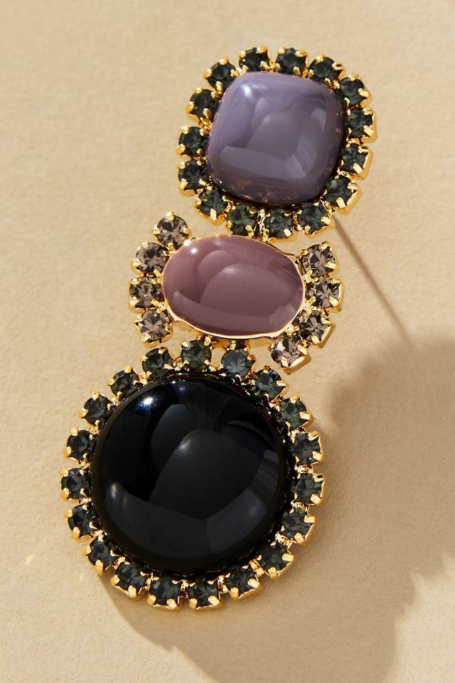 Mixed Shape Crystal Drop Earrings #1