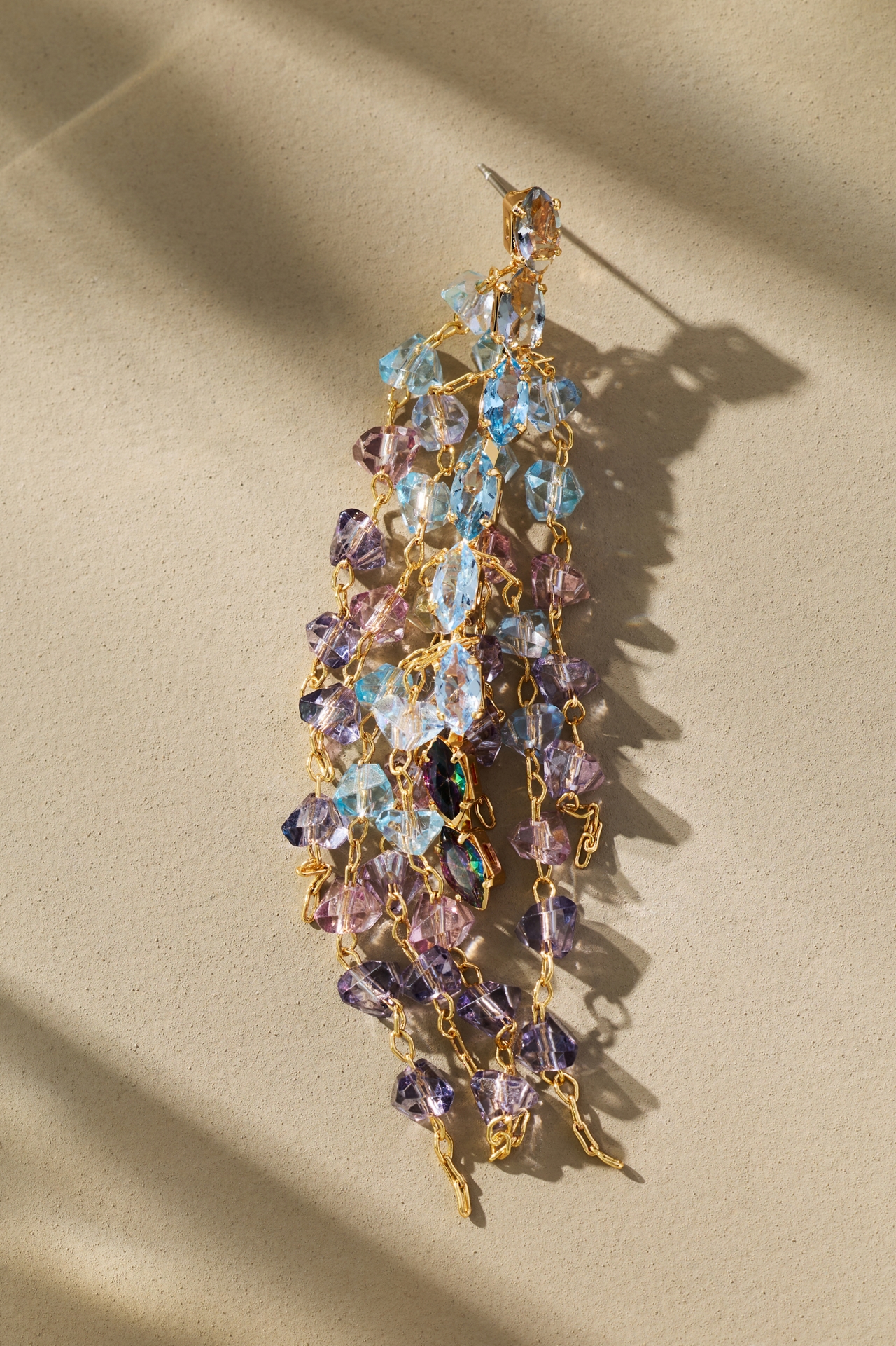 Frayed Crystal Drop Earrings