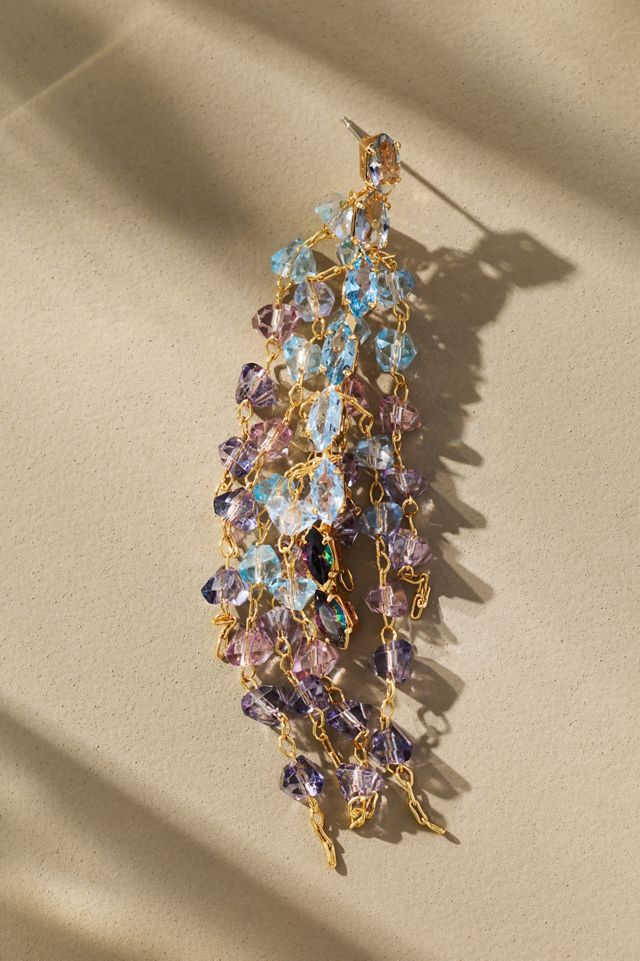 Frayed Crystal Drop Earrings #1