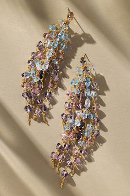 Frayed Crystal Drop Earrings