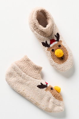 Muk Luks Icon Cozy Ribbed Cuff Booties In Sand