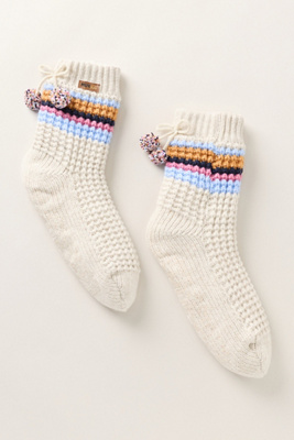 Muk Luks Waffle Cottage Crew Sock In White