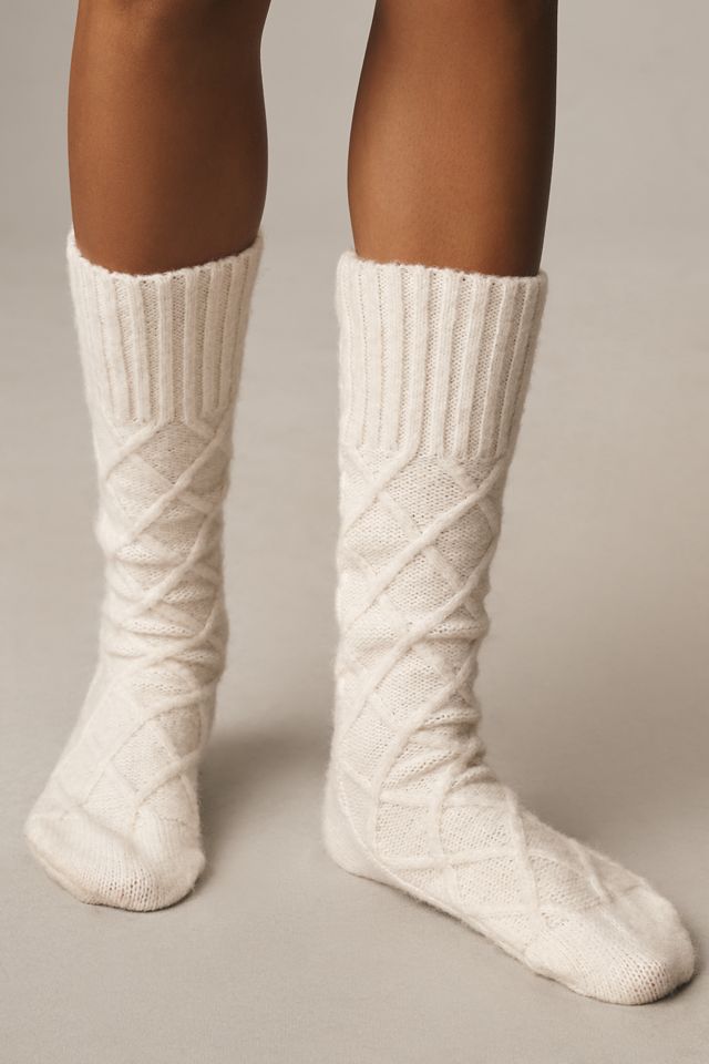MUK LUKS Tall Cable-Knit Socks, Set of 2 #1