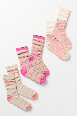 Muk Luks Boot Socks, Set Of 3 In Multi