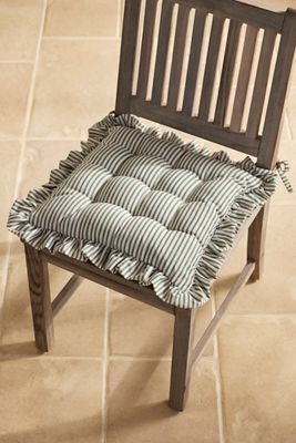Ruffled Stripe Seat Cushion