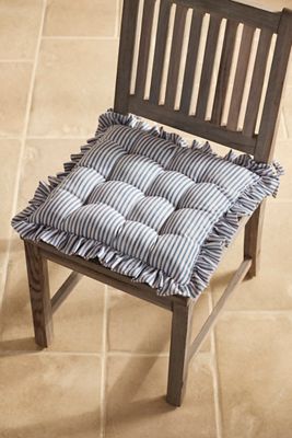 Ruffled Stripe Seat Cushion