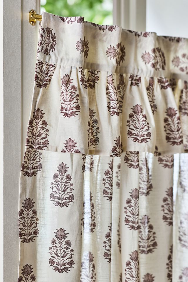 Evita Cotton Printed Valence Curtain, Set of 2 #1