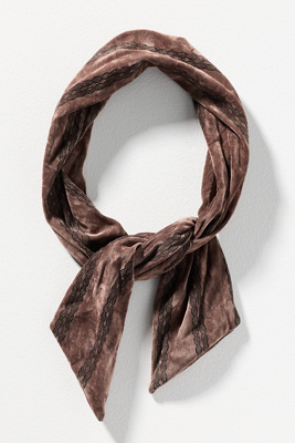 Anthropologie Velvet Twist-top Wire Headband In Brown