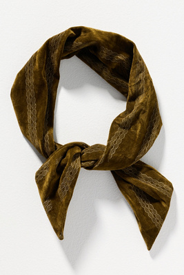 Anthropologie Velvet Twist-top Wire Headband In Brown