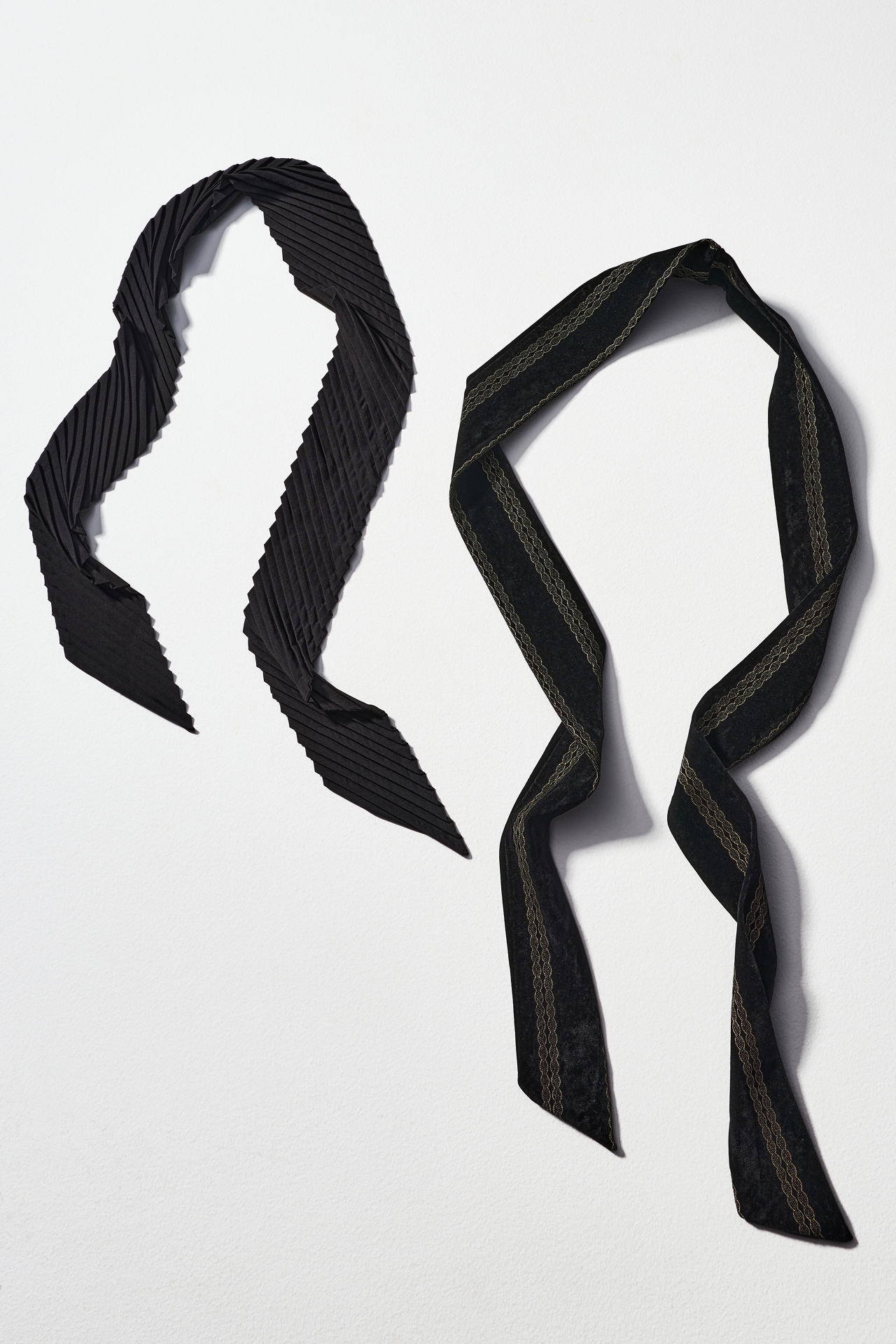 Pleated Velvet Hair Scarves, Set of 2