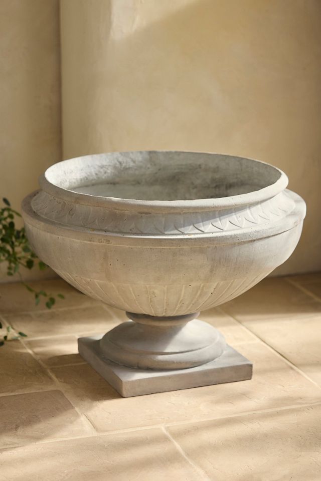 Washed Stone Urn Planter #4