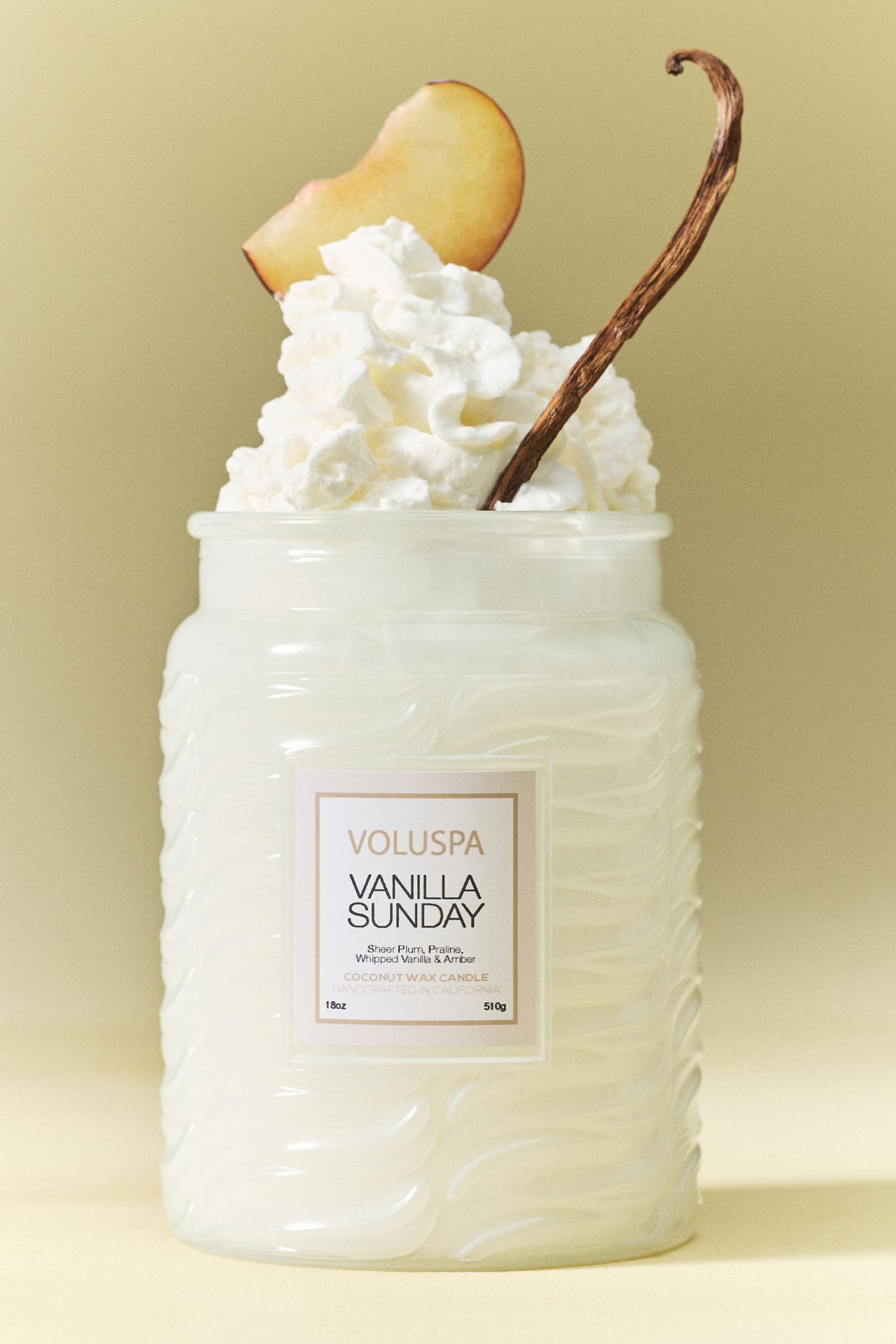 Voluspa Gourmand Vanilla Sunday Glass Jar Candle - Vanilla Sunday, M