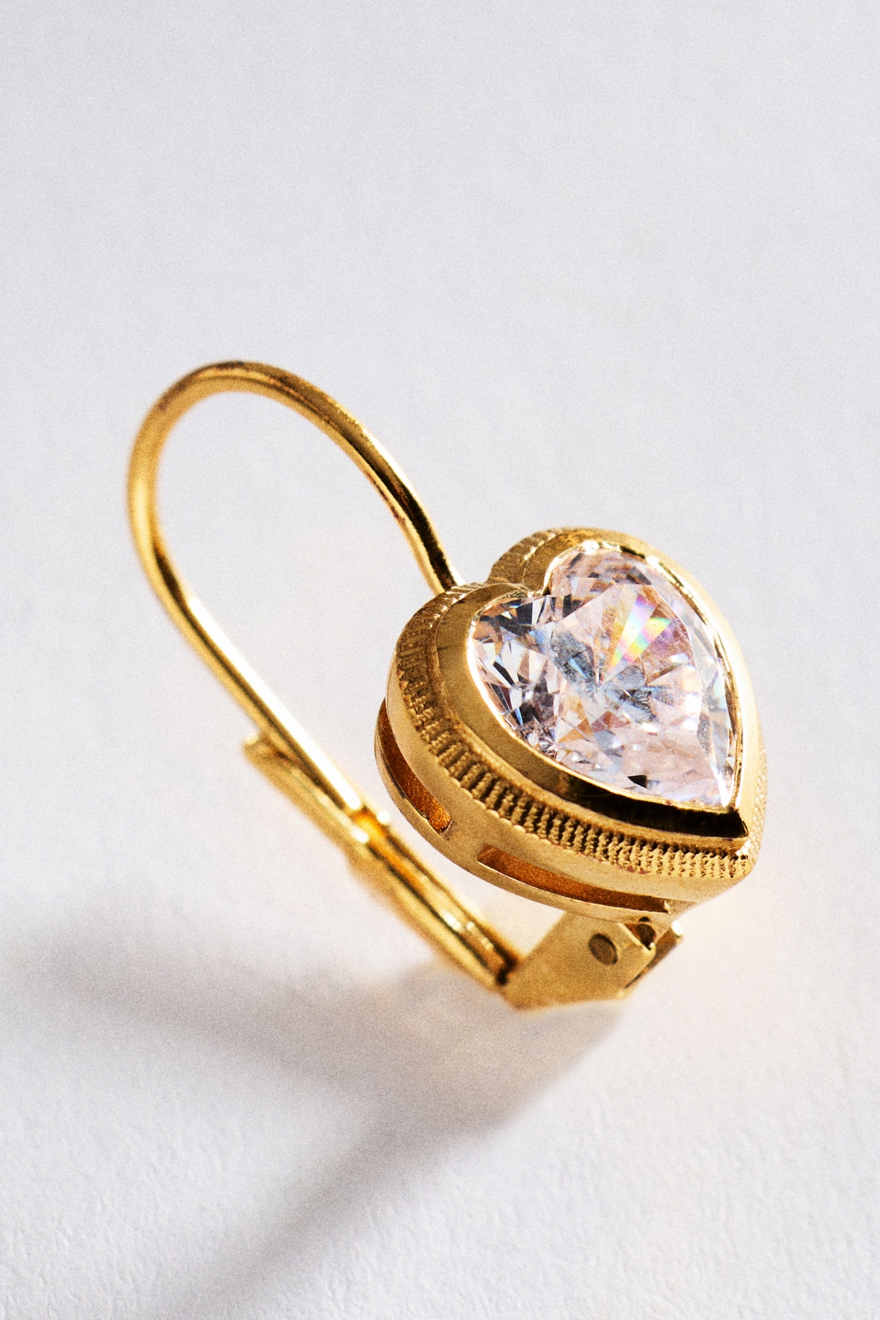 Hart Heart Drop Bezel Earrings