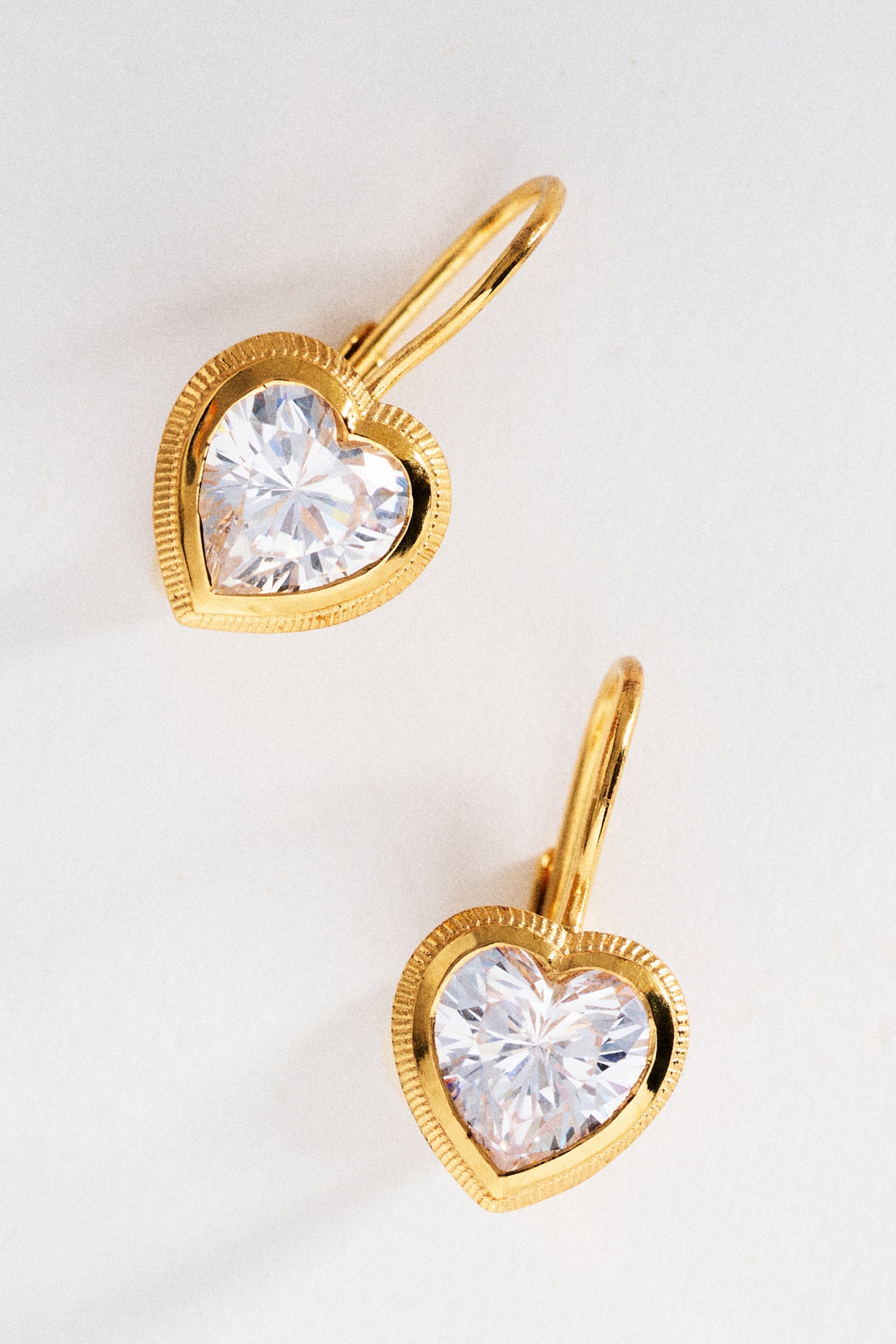 Hart Heart Drop Bezel Earrings