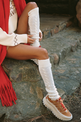 Ugg Zanika Thigh-high Cable-knit Socks In Multi