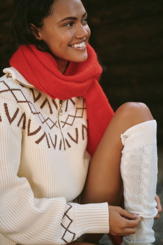 UGG Zanika Thigh-High Cable-Knit Socks #2