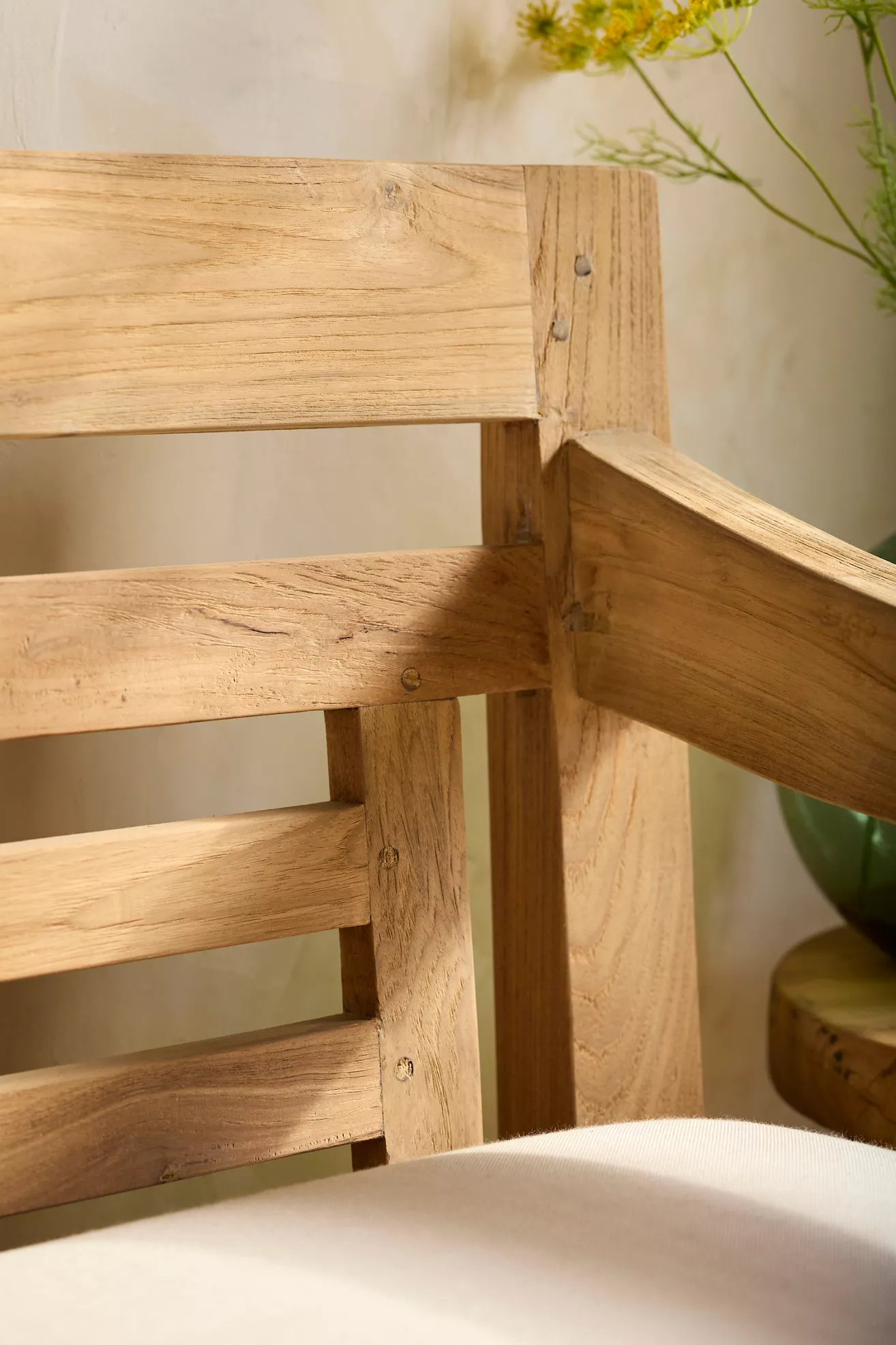 Close-up of sofa corner joint