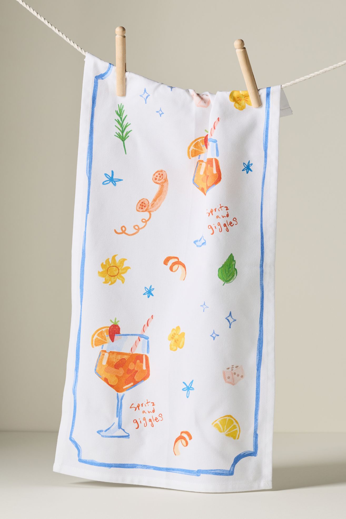 Spritz & Giggles Bar Towel - Orange, One Size
