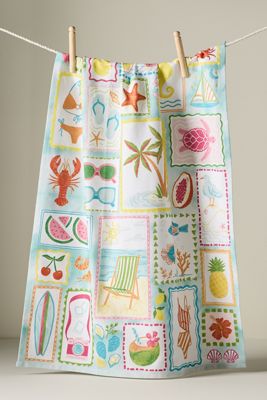 Summer Collage Dish Towel