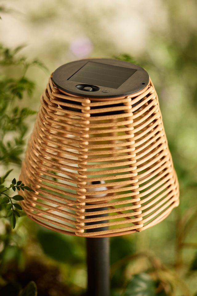 Rattan Shade Solar Pathway Stake Light | Terrain