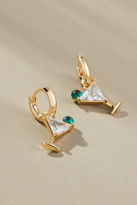 By Anthropologie Festive Icon Huggie Earrings In Gold