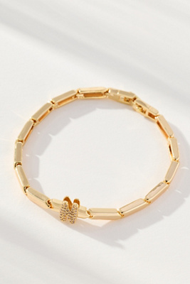 By Anthropologie Crystal Linked Bracelet In Gold