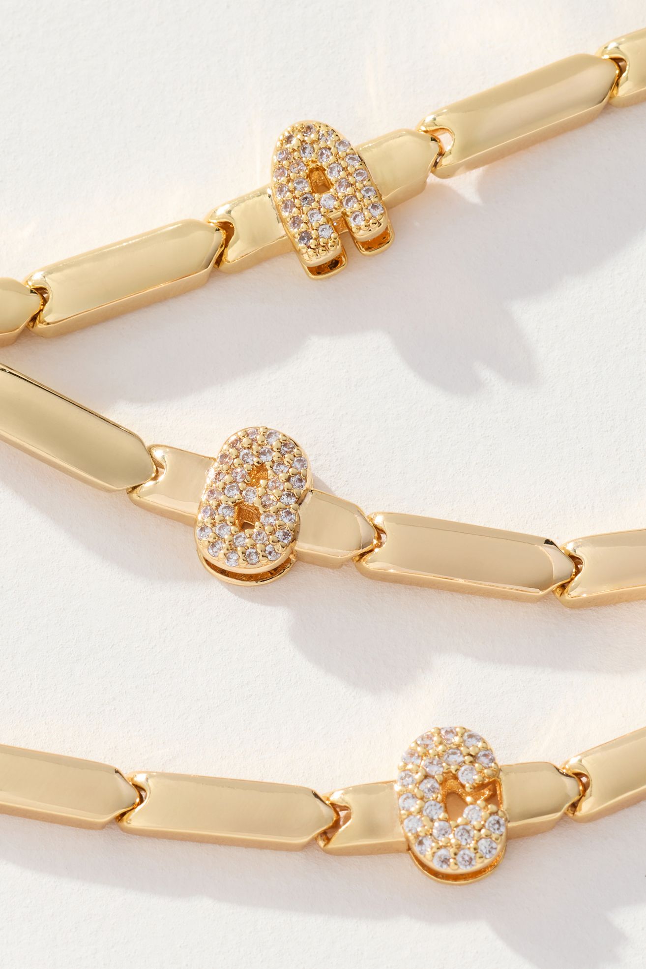 Crystal Linked Monogram Bracelet